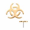 Biohazard Symbol Top -14kt Yellow gold