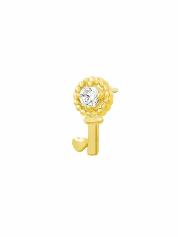 Key With Heart -14kt Yellow Gold - Image 2