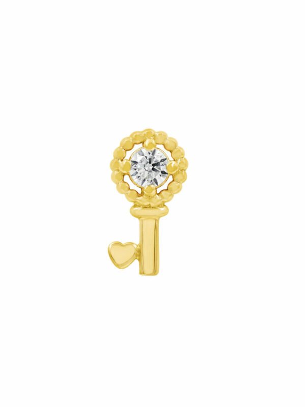 Key With Heart -14kt Yellow Gold