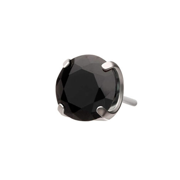 Black Prong Set Zirconia Top -Titanium