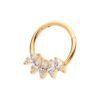 5-Cluster Marquise Zirconia Clicker-24Kt Gold PVD Titanium