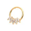 5-Cluster Marquise Zirconia Clicker-24Kt Gold PVD Titanium