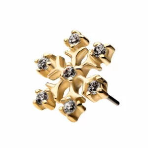 Snowflake -14Kt Yellow Gold