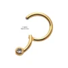Piercing Ring With Bezel Set Clear Zirconia -24Kt Gold PVD Titanium - Image 2
