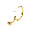 Piercing Ring With Ball -24KT Gold PVD Titanium - Image 4