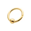 Piercing Ring With Ball -24KT Gold PVD Titanium