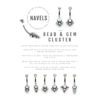 Navel Curve With Opals & Zirconia Cluster -Titanium - Image 6