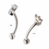 Curved barbell With Clear Zirconia Cluster Top -Titanium - Image 4