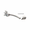 Curved barbell With Clear Zirconia Cluster Top -Titanium - Image 5