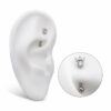 Curved barbell With Clear Zirconia Cluster Top -Titanium - Image 2