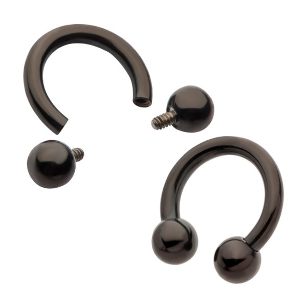 Internally Threaded Circular Barbells -Black PVD Titanium