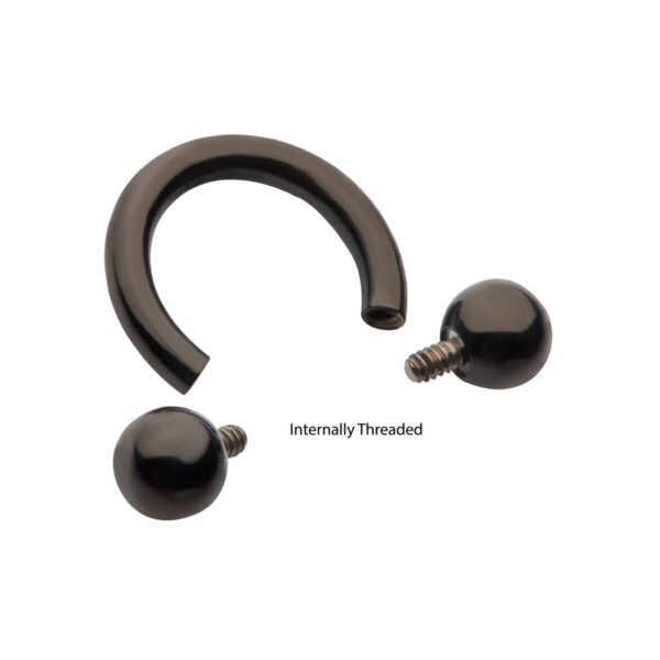 Internally Threaded Circular Barbells -Black PVD Titanium - Image 2