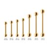 Internally Threaded Barbell -24Kt Gold PVD Titanium - Image 4