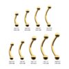 Internally Threaded Curved Barbell -24Kt Gold PVD Titanium - Image 5