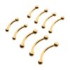 Internally Threaded Curved Barbell -24Kt Gold PVD Titanium - Image 4