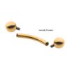 Internally Threaded Curved Barbell -24Kt Gold PVD Titanium - Image 3