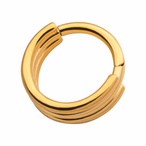 Triple Stack Design Clicker -24Kt Gold PVD Titanium - Image 3