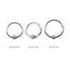 Piercing Ring With Bezel Set Opal -Titanium - Image 2