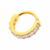 Channel Set Square Zirconia Clicker -24Kt Gold PVD Titanium - Image 4