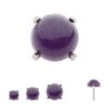 Natural Amethyst Stone Top -Titanium