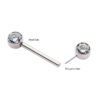 Nipple Barbell With Bezel Set Blue Opal -Titanium - Image 3