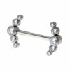 Nipple Jewelry With Zirconia 5-Cluster Ends -Titanium - Image 4