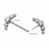 Nipple Jewelry With Zirconia 5-Cluster Ends -Titanium - Image 3