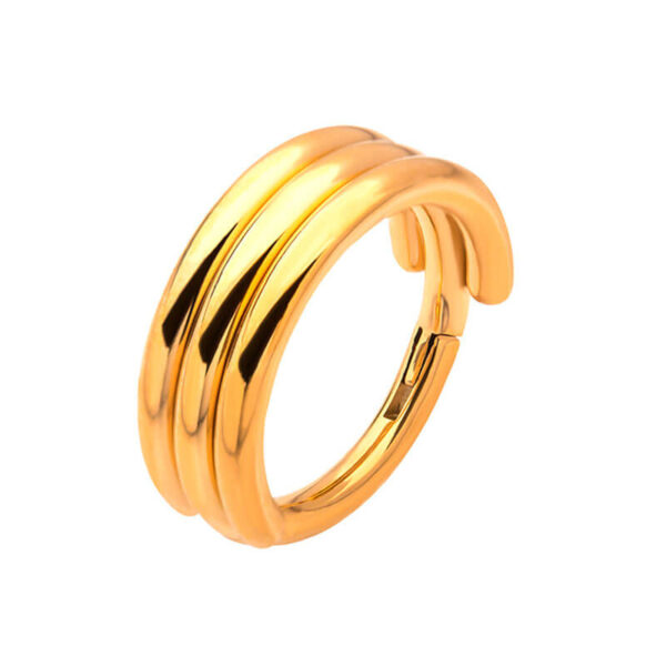 Triple Stack Design Clicker -24Kt Gold PVD Titanium