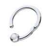 Piercing Ring With Bezel Set Opal -Titanium - Image 3
