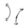 Curved Barbell With Bezel Set Zirconia Ends -Titanium - Image 4