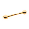 Internally Threaded Barbell -24Kt Gold PVD Titanium