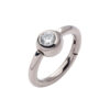 Piercing Ring With Zirconia Ball -Titanium