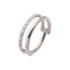 Piercing Ring With Single Hoop Full Clear Zirconia -Titanium