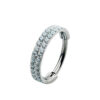 Piercing Ring With Double Row Clear Zirconia -Titanium