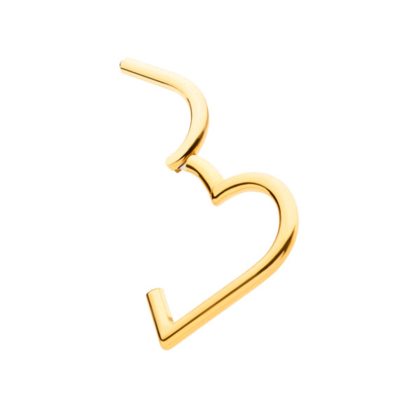 Heart Shape Clicker -24Kt Gold PVD Titanium - Image 2