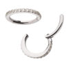 Oval Shape Clicker With Clear Zirconia -Titanium