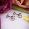 Neometal Clear Bezel Earrings