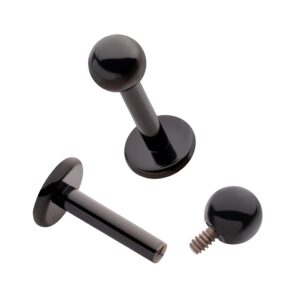 Labret lävistyskoru -Musta PVD pinnoitettu titaani